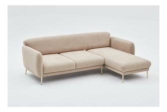 Rohová sedačka Simeon (P) (béžová + zlatá)