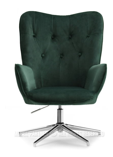 Křeslo Truni (zelená + chromová)