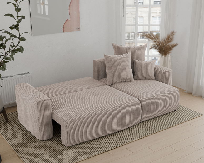 Rohová sedačka Denia (P) (světlohnědá)