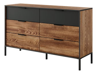 Komoda Milty (dub baltic + černá)