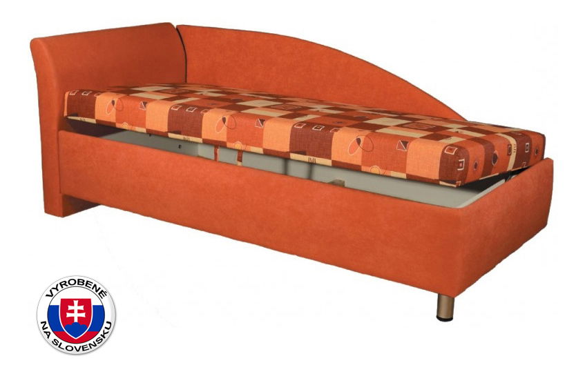 Jednolůžková postel (válenda) 90 cm Pennie (s molitanovou matrací) (L)