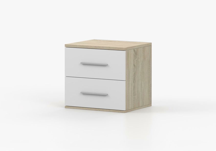 Noční stolek Oleg III (bílá + dub sonoma)