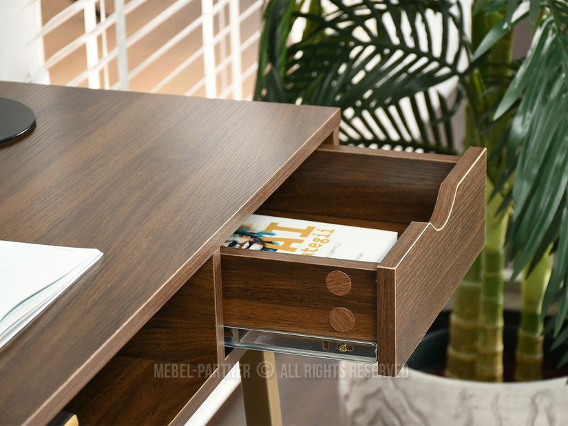 PC stolek Gavon (ořech + zlatá)