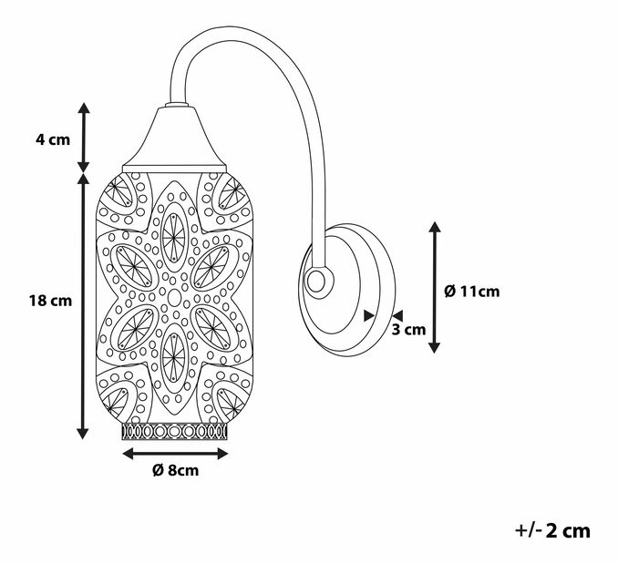 Nástěnná lampa Singa (stříbrná)