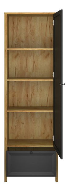 Policová skříň Bruselas (dub craft zlatý + černá)