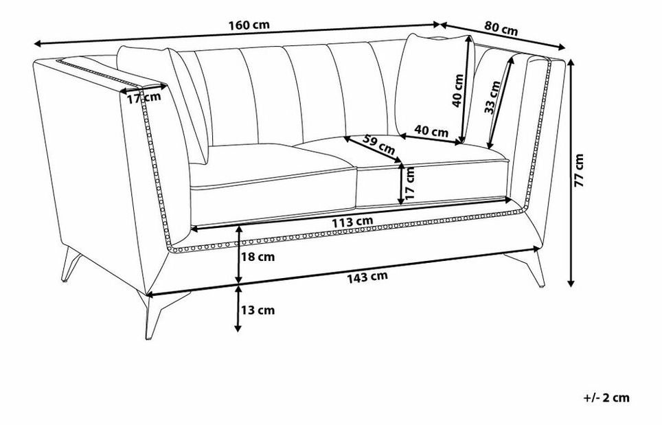 Pohovka dvojsed Gama (modrá)