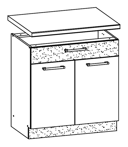 Spodní kuchyňská skříňka Modesta MD20 D80 S1