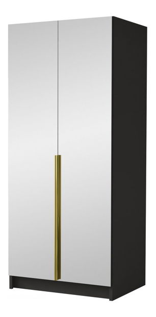 Šatní skříň Smagano III (černá) (se zrcadlem)