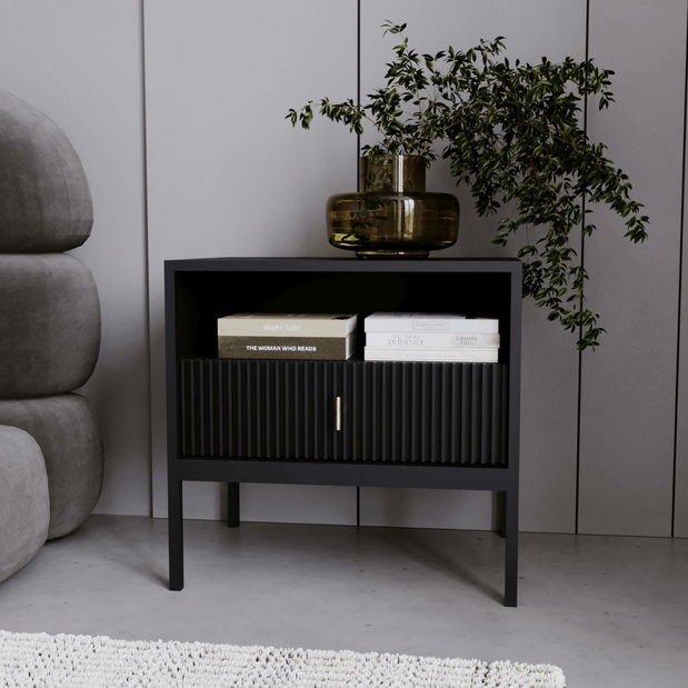 Noční stolek Militaba (černá)