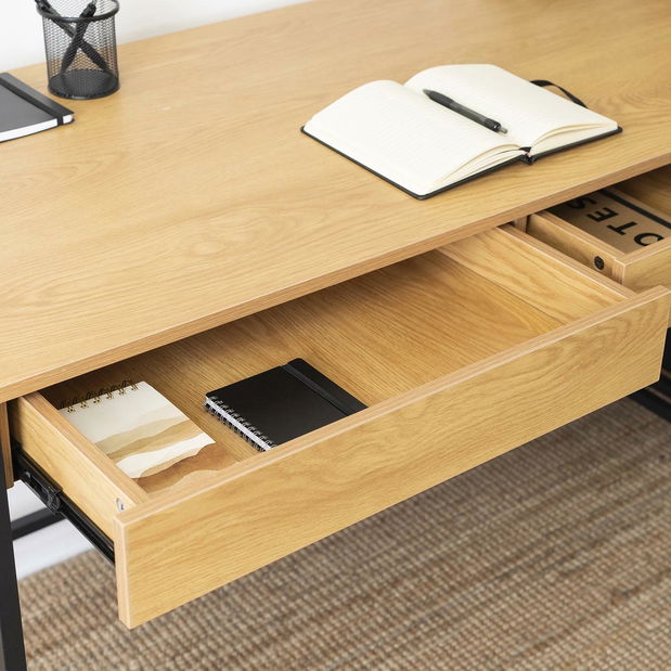 Psací stolek Azisa (dub zlatý + černá)