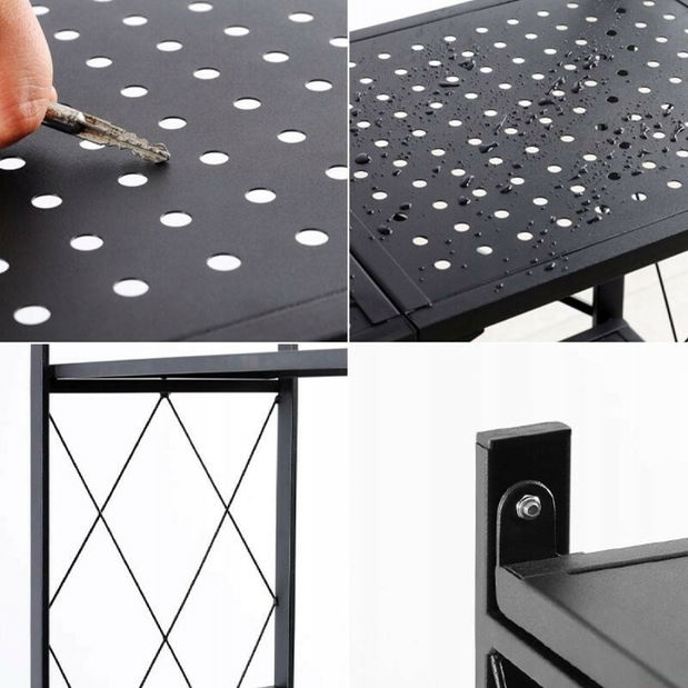 Kuchyňský regál na kolečkách Ricos 2 (černá)