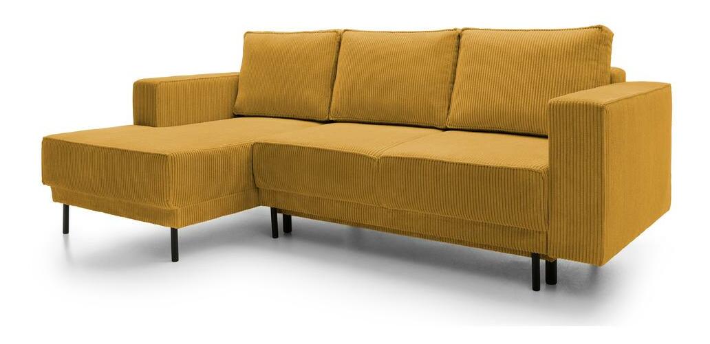 Rohová sedací souprava Rodriguez mini (L) (hořčicová + černá)