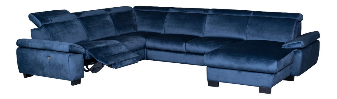 Rohová sedačka ve tvaru U BRW Timo (tmavě modrá) (L)