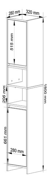 Knihovna Ubicada (dub artisan + bílá)