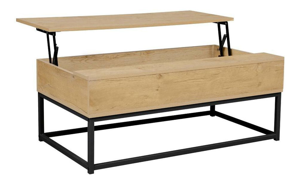 Konferenční stolek Lendemain (dub + černá) (s úl. prostorem)
