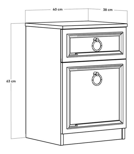 Noční stolek Mekali 2 (bílá)