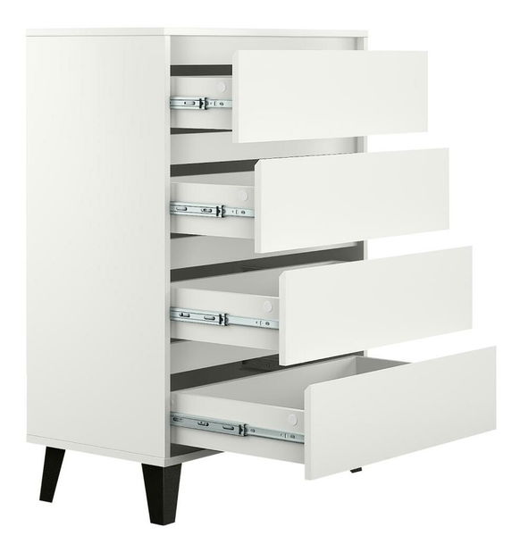 Komoda Brisas 4 (bílá + černá)