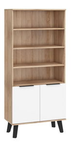 Regál Shela SVN-08 (dub sonoma světlá + bílý lesk)