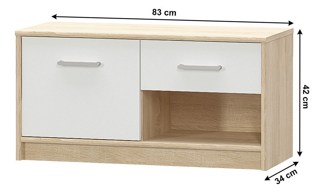 Skříňka do předsíně Thornham 1D1S (bílá)