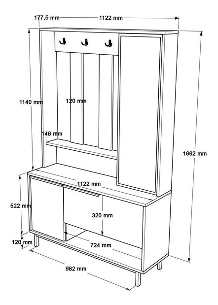 Předsíňová stěna Otto 11 (ořech + dub)