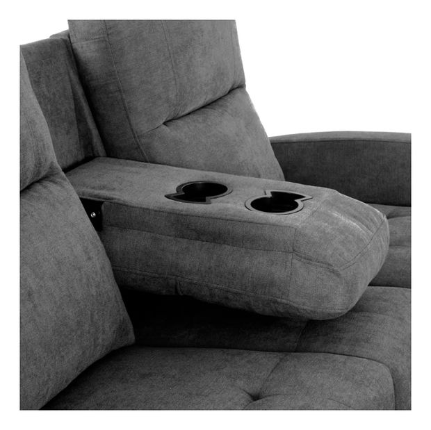 Nastavitelná sedací souprava rohová Toran (tmavě šedá) (P) 