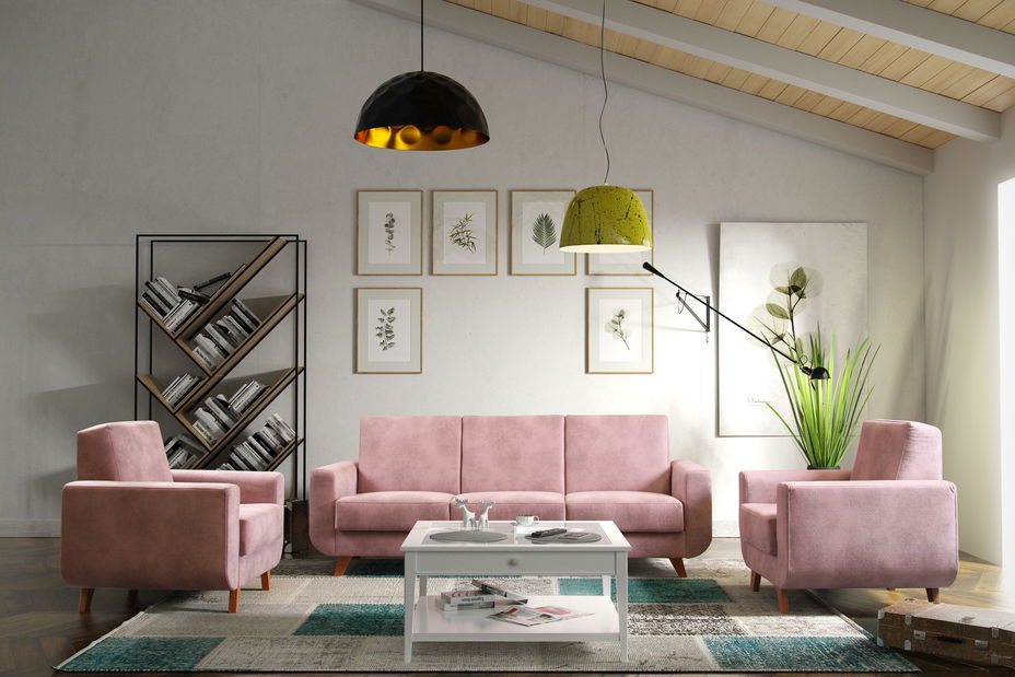 Obývací pokoj Albertine 1 (růžovošedá + hruška)