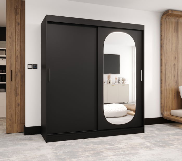 Šatní skříň 180 cm Ronny (černá)