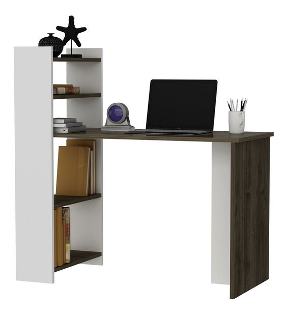 PC stolek Nomive (ořech + bílá)