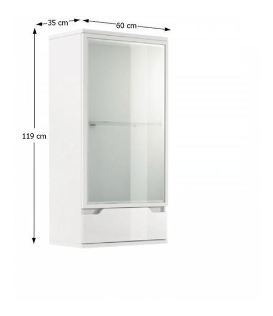 Vitrína na zeď Aberdovey AS 08 (s osvětlením)