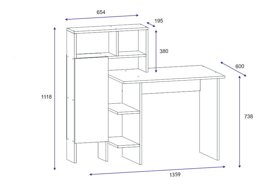 PC stolek Bobby (Bílá)