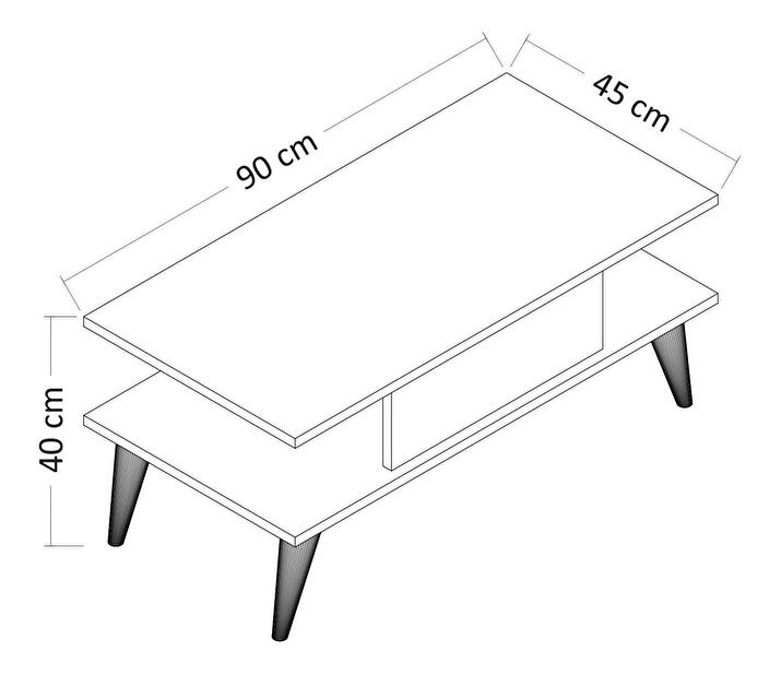 Konferenční stolek Disevo 1 (černá + bílá)