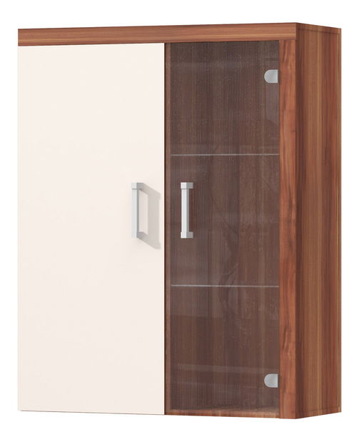 Vitrína na stěnu Salford S4 (švestka + krémová) *výprodej