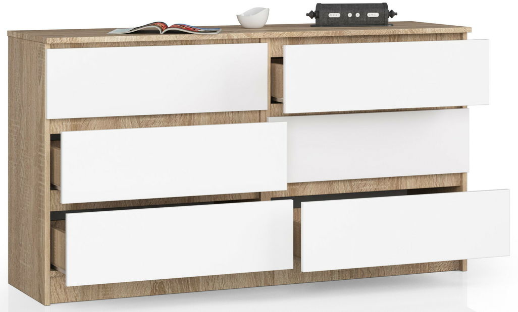 Komoda Keanu (dub sonoma + bílá)