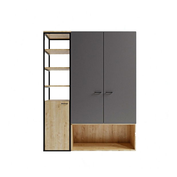 Šatní skříň Otis (antracit + dub)
