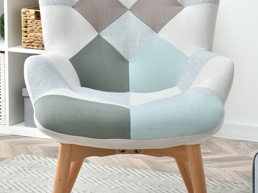 Křeslo Nutri (patchwork + černá)