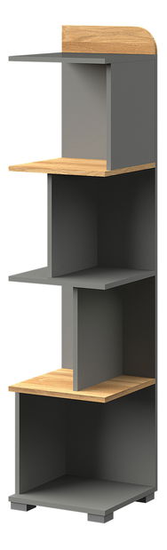 Regál typ CA5 Caryl (světlý grafit + lesklá bílá + dub nash)