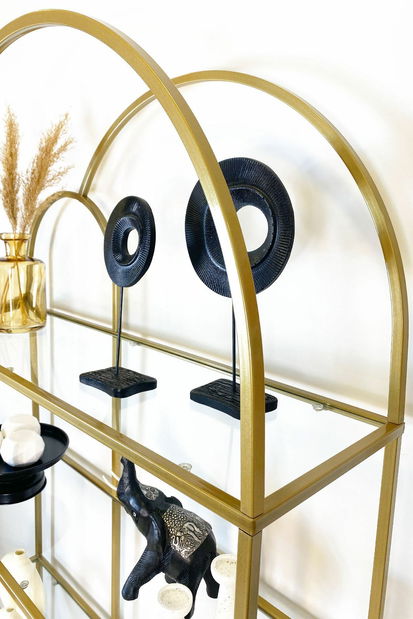 Regál Twinnis (zlatá + sklo)