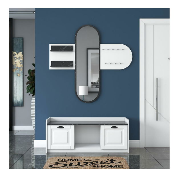 Předsíňová sestava Vosiku 2 (bílá + mramor světlý)