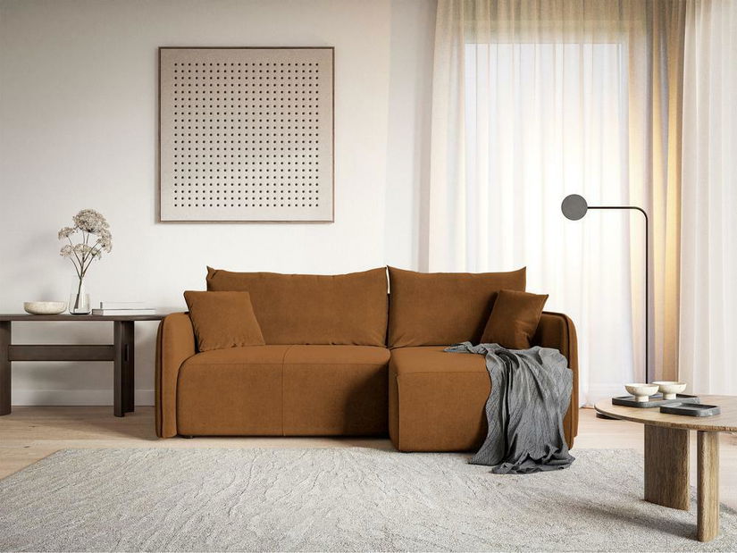 Rohová sedací souprava Mamma (měděná + černá)