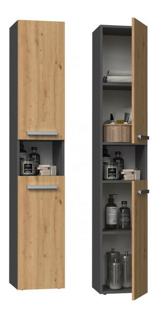 Koupelnová skříňka Neltossa 7 (antracit + dub artisan)