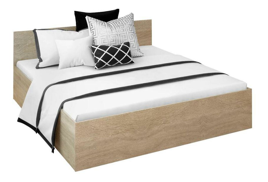 Manželská postel 180 cm Discutibles (dub sonoma) (s roštem) (s úl. prostorem)