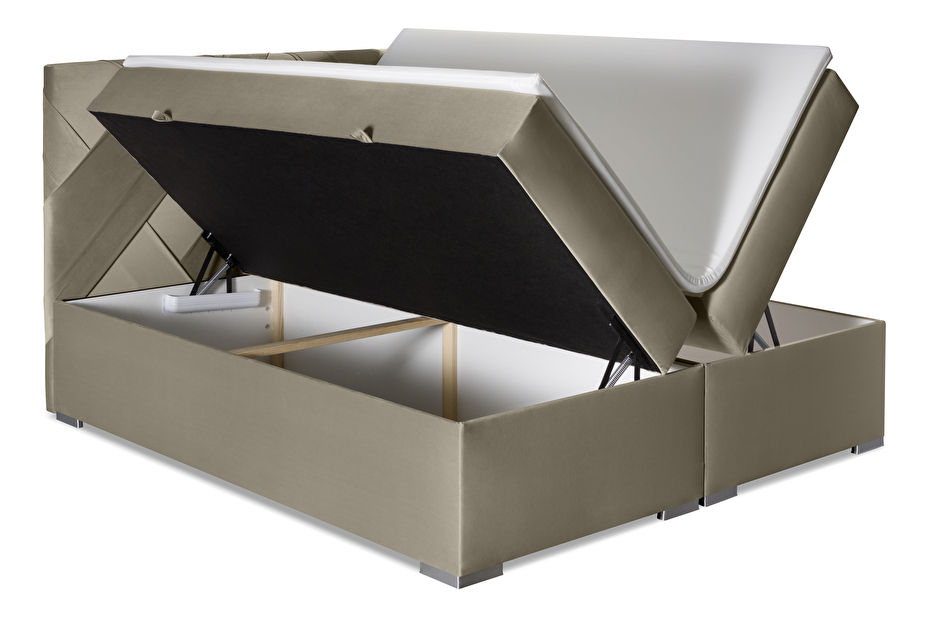 Boxspring postel 160 cm Melo (zlatá) (s úložným prostorem)