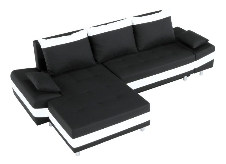 Rohová sedací souprava Peos černá + bílá (L)