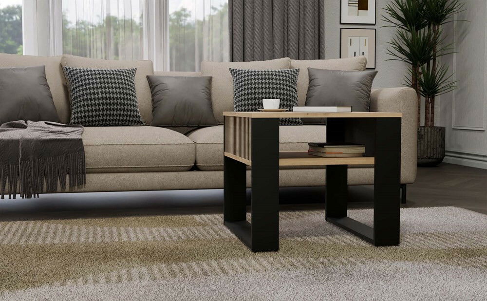 Konferenční stolek Maduro Mini Slim 1 (dub artisan + černá)