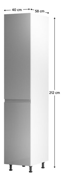 Potravinová kuchyňská skříňka D40SP Aurellia (bílá + lesk šedý) (L)