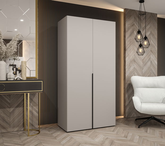 Šatní skříň 100 cm Alice 1 (kašmír + černá)