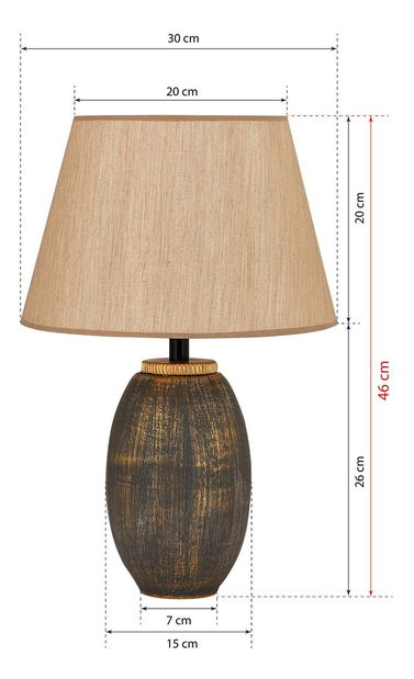 Stolní lampa Rialessta 2 (zlatá + hnědá)