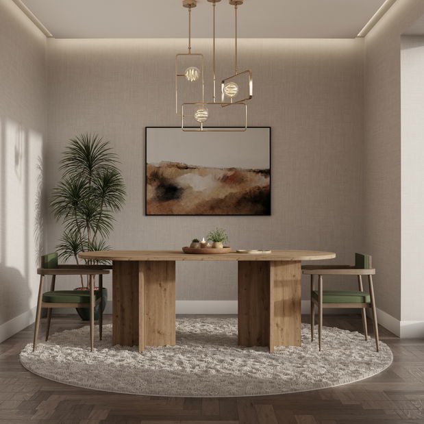 Rozkládací jídelní stůl Ovalina (béžová písková)