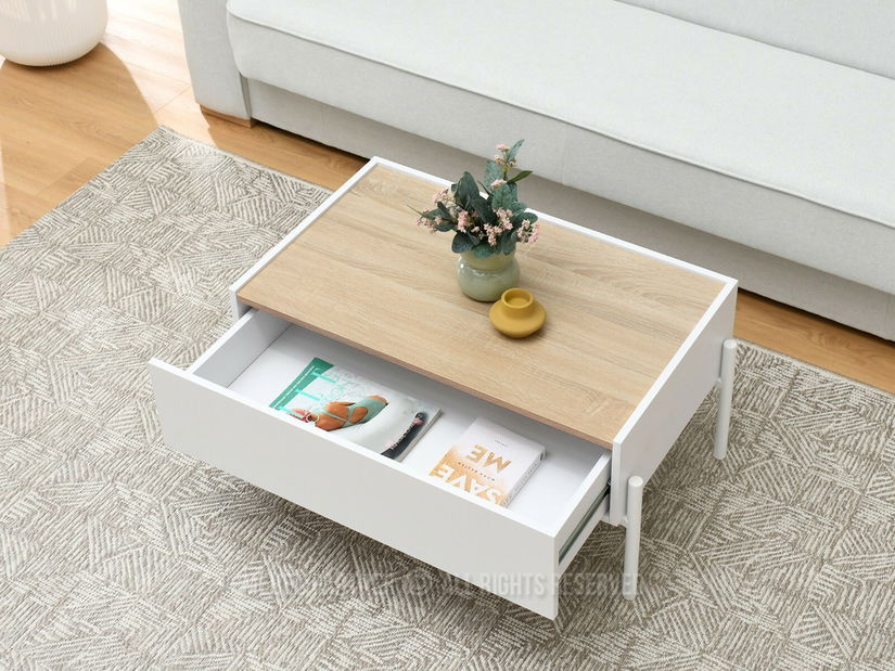 Konferenční stolek Bertina M (sonoma + bílá)