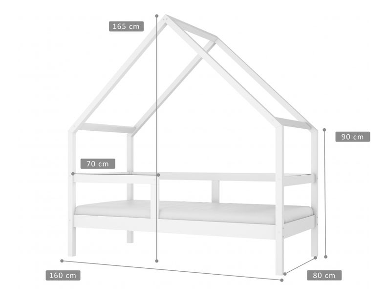 Dětská postel 80 cm Pamuk (bílá) (s roštem)